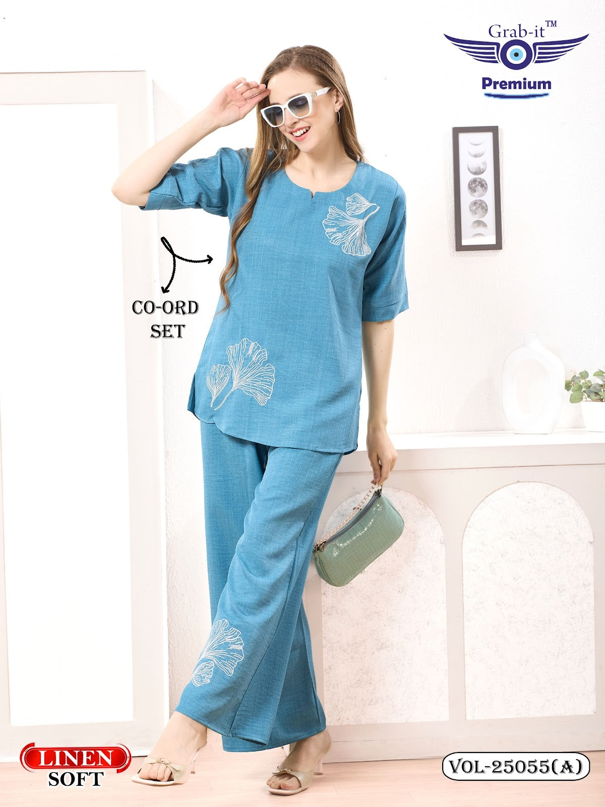 Vol 25055 A Grab It Linen Co Ord Set Wholesaler Ahmedabad
