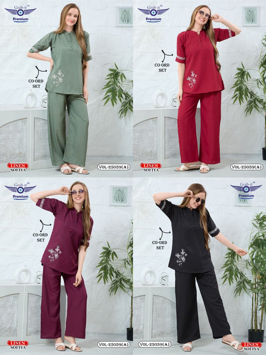 Vol 25059 A Grab It Linen Co Ord Set Manufacturer Gujarat