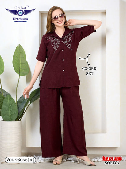 Vol 25065 A Grab It Linen Co Ord Set Wholesaler Gujarat