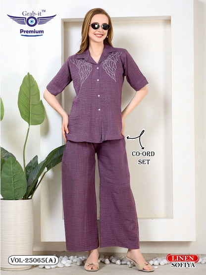 Vol 25065 A Grab It Linen Co Ord Set Wholesaler Gujarat