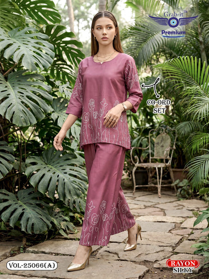Vol 25066 A Grab It Rayon Co Ord Set Wholesale Price