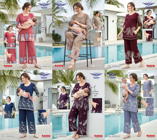 Vol 25068 A Grab It Rayon Feeding Co-Ord Set Wholesaler Ahmedabad
