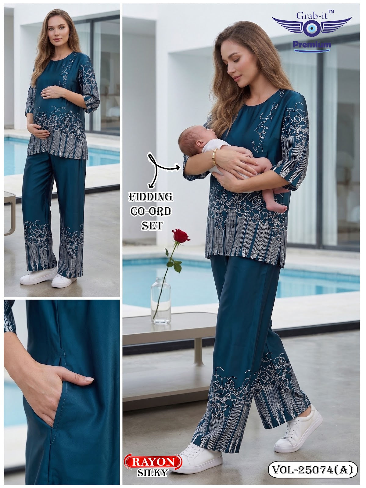 Vol 25074 A Grab It Rayon Feeding Co-Ord Set Manufacturer Ahmedabad