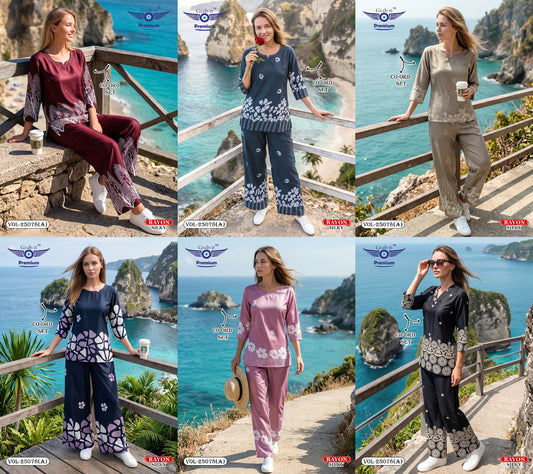 Vol 25078 A Grab It Rayon Co Ord Set Wholesaler Ahmedabad