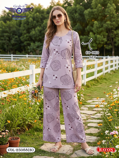Vol 25088 B Grab It Rayon Co Ord Set Wholesaler India
