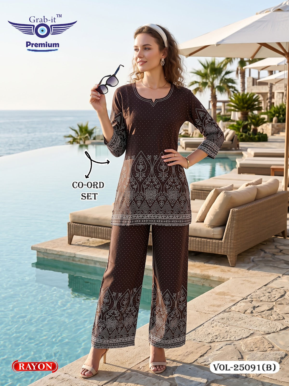 Vol 25091 B Grab It Rayon Co Ord Set Wholesaler