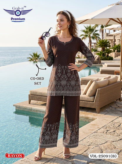 Vol 25091 B Grab It Rayon Co Ord Set Wholesaler