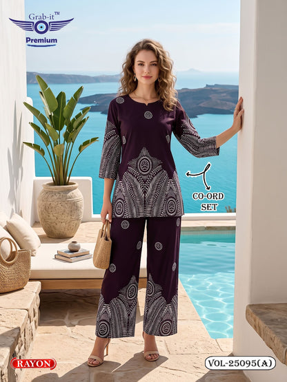 Vol 25095 A Grab It Rayon Co Ord Set Wholesaler Gujarat