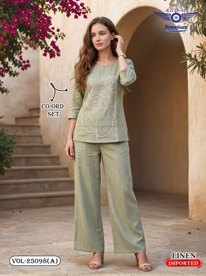 Vol 25098 A Grab It Linen Co Ord Set Supplier Gujarat