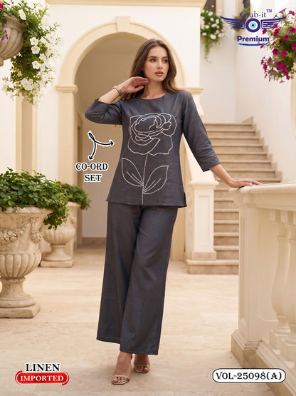 Vol 25098 A Grab It Linen Co Ord Set Supplier Gujarat