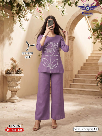 Vol 25098 A Grab It Linen Co Ord Set Supplier Gujarat