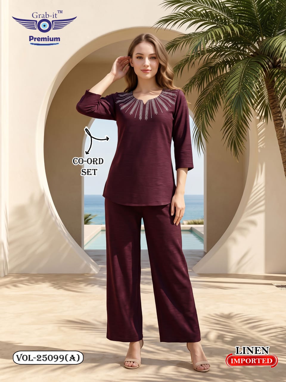 Vol 25099 A Grab It Linen Co Ord Set Manufacturer