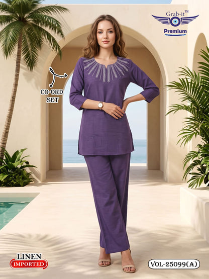 Vol 25099 A Grab It Linen Co Ord Set Manufacturer