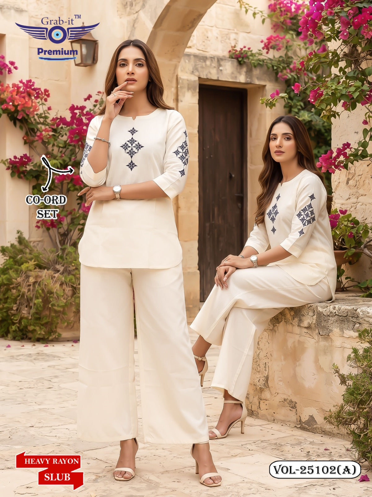 Vol 25102 A Grab It Rayon Slub Co Ord Set Exporter