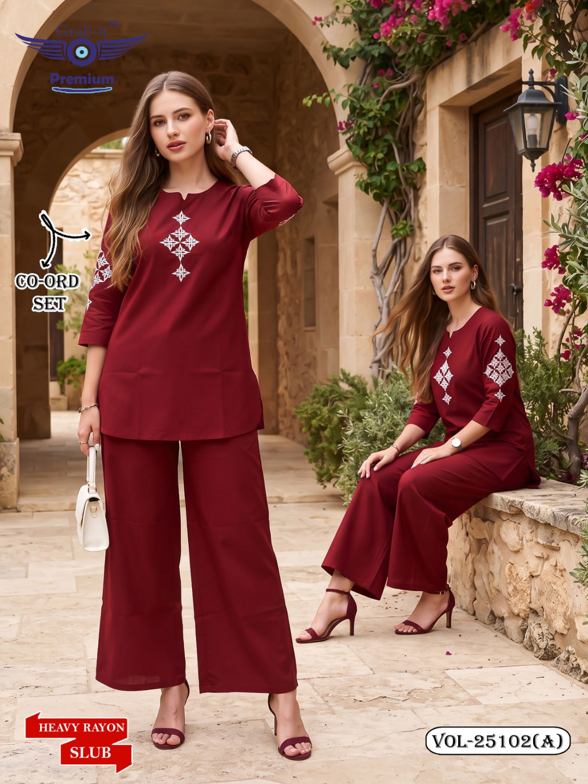 Vol 25102 A Grab It Rayon Slub Co Ord Set Exporter