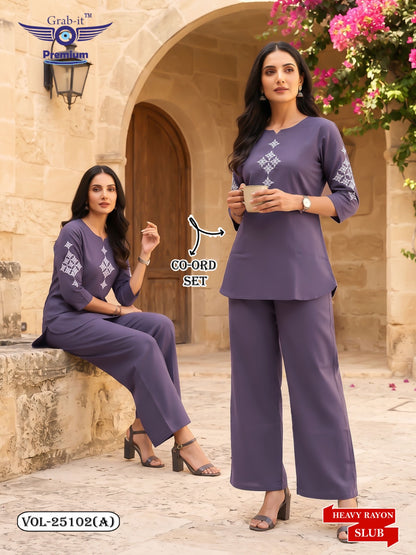Vol 25102 A Grab It Rayon Slub Co Ord Set Exporter