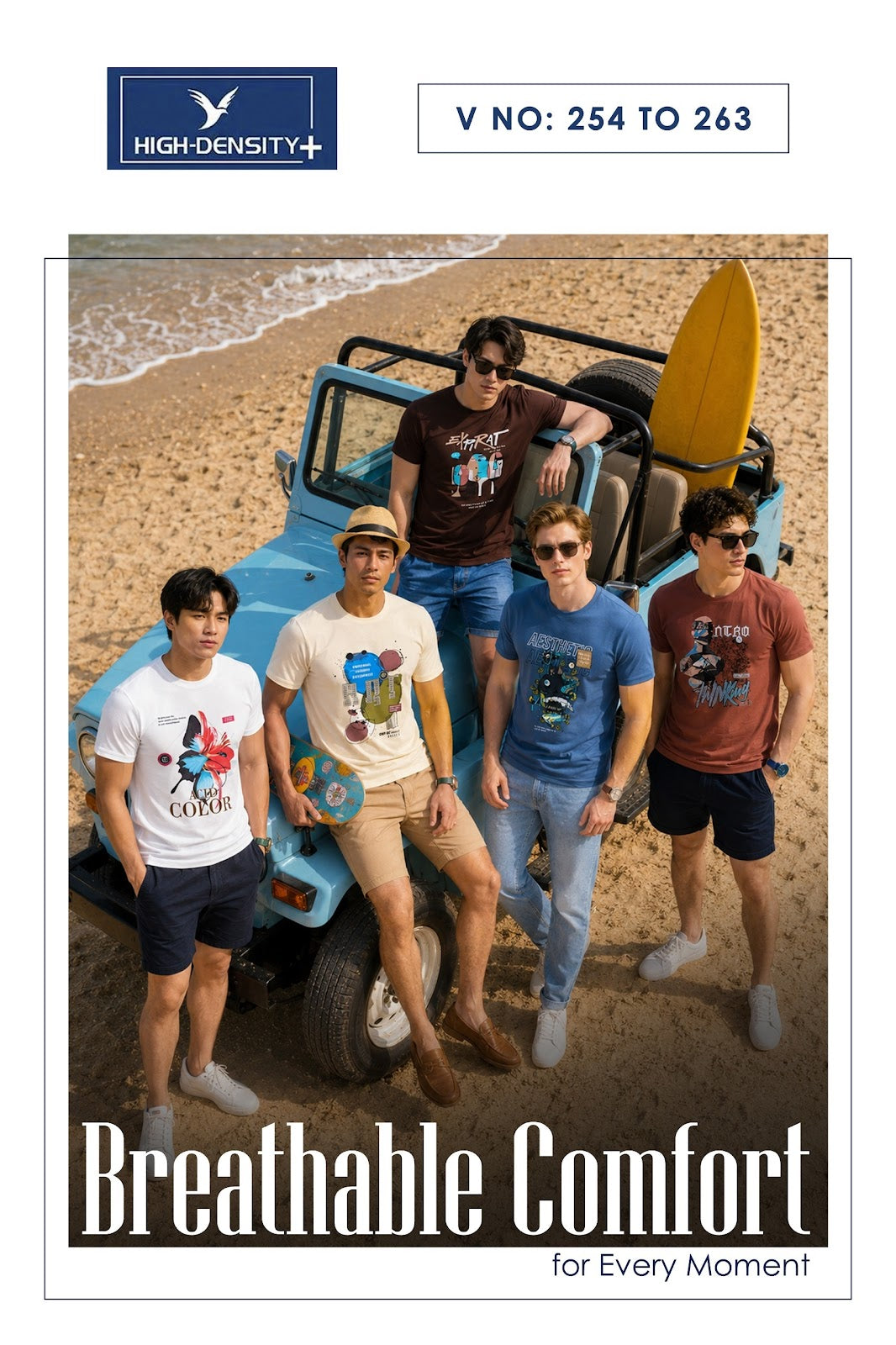 Vol 254 To 263 High Density Honey Comb Mens Tshirts Exporter