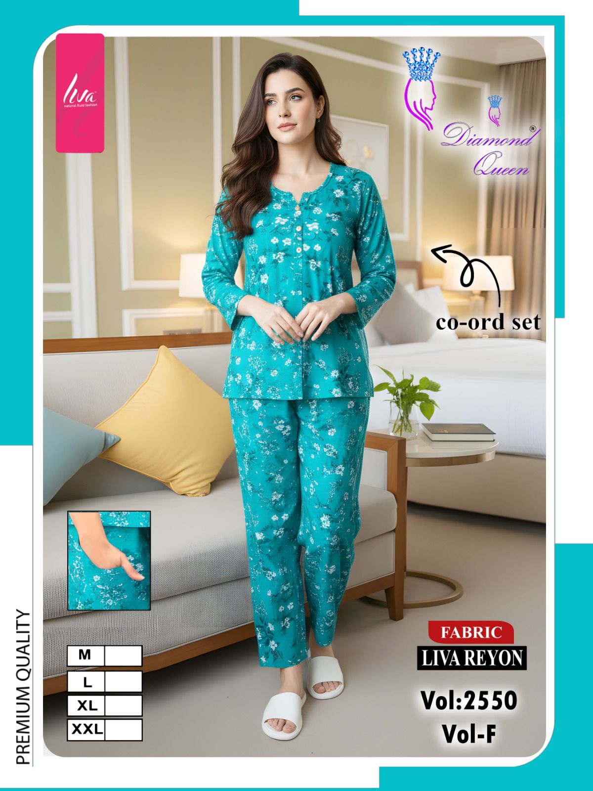 Vol 2550 Diamond Queen Liva Reyon Co Ord Set Supplier Ahmedabad
