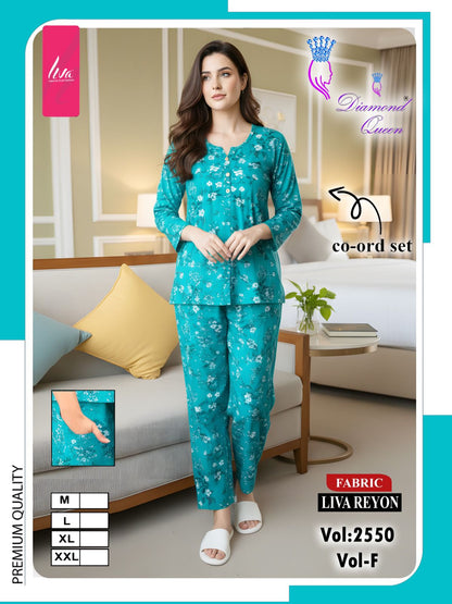 Vol 2550 Diamond Queen Liva Reyon Co Ord Set Supplier Ahmedabad