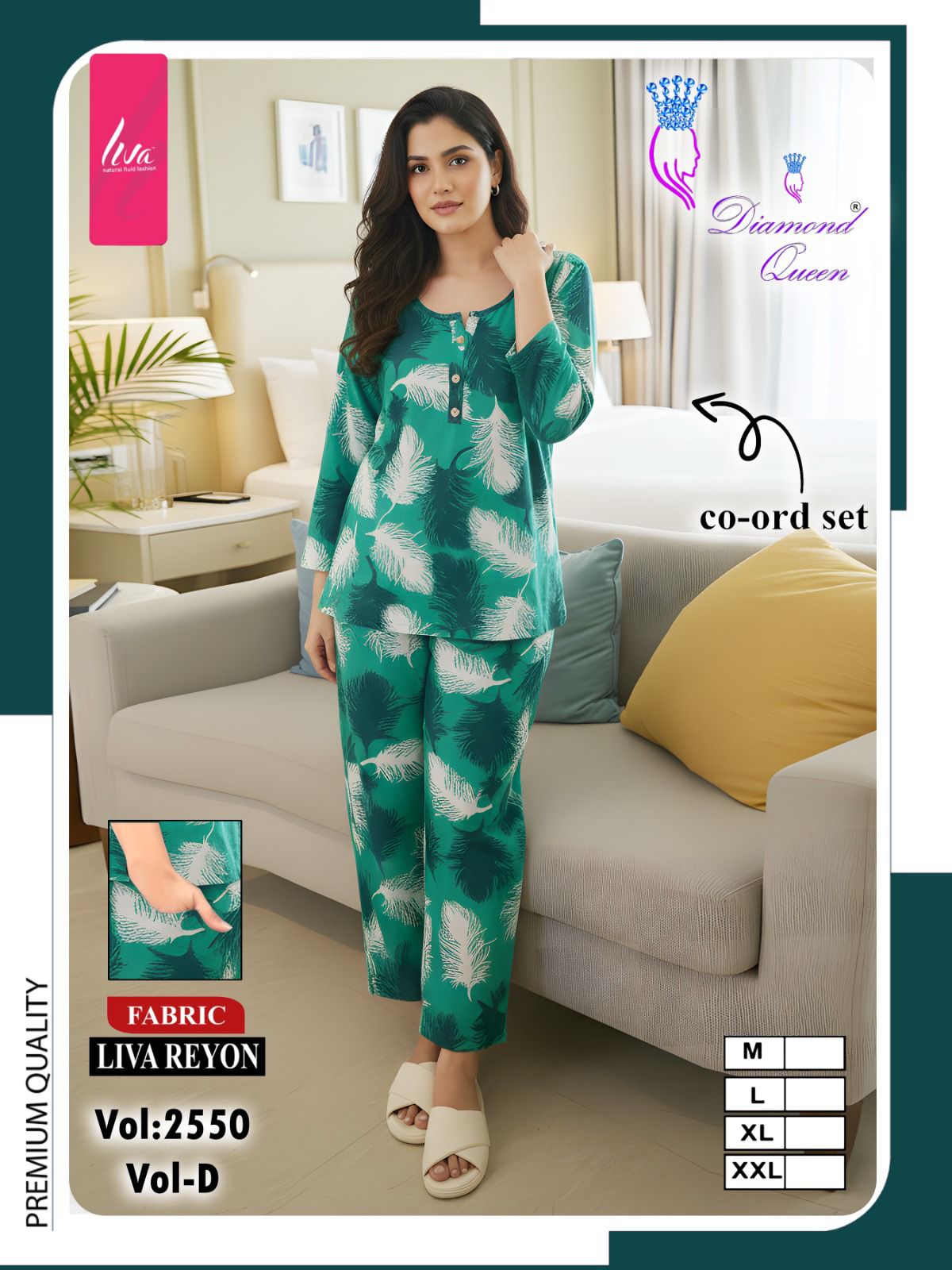 Vol 2550 Diamond Queen Liva Reyon Co Ord Set Supplier Ahmedabad