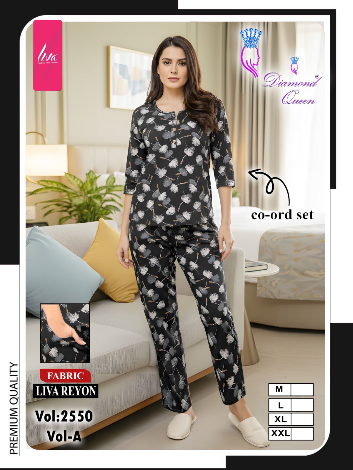 Vol 2550 Diamond Queen Liva Reyon Co Ord Set Supplier Ahmedabad