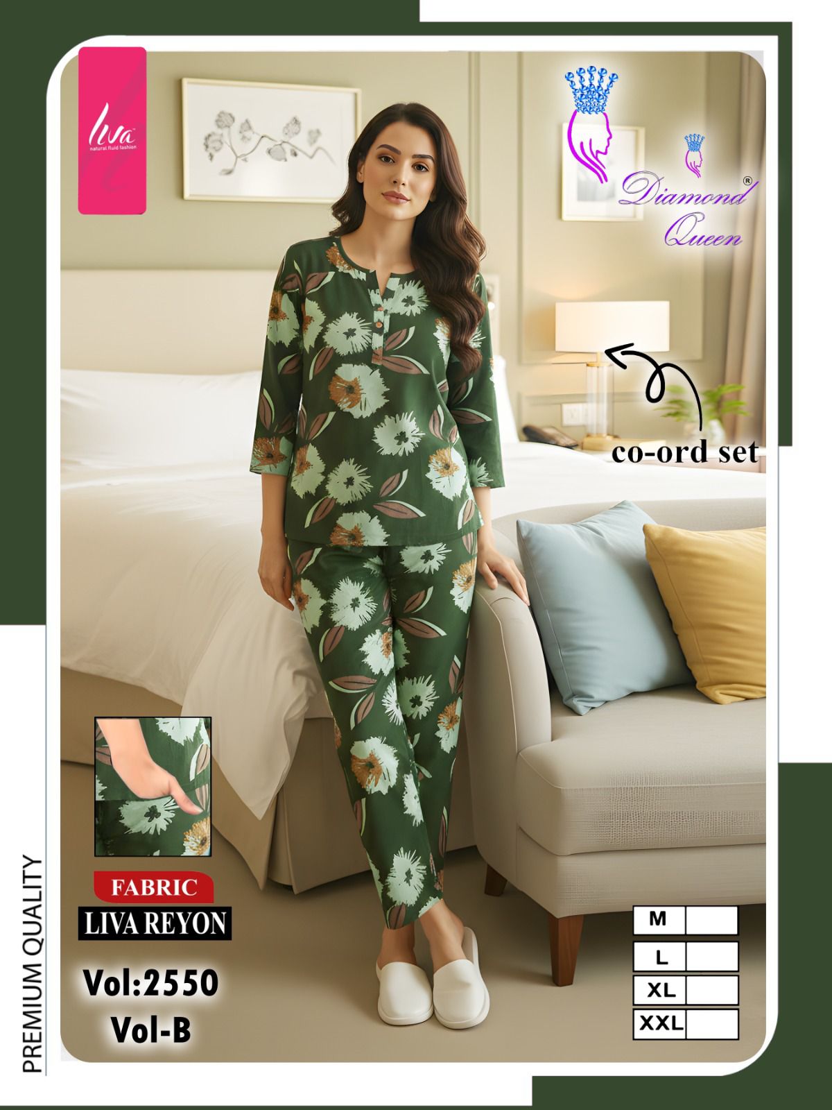 Vol 2550 Diamond Queen Liva Reyon Co Ord Set Supplier Ahmedabad