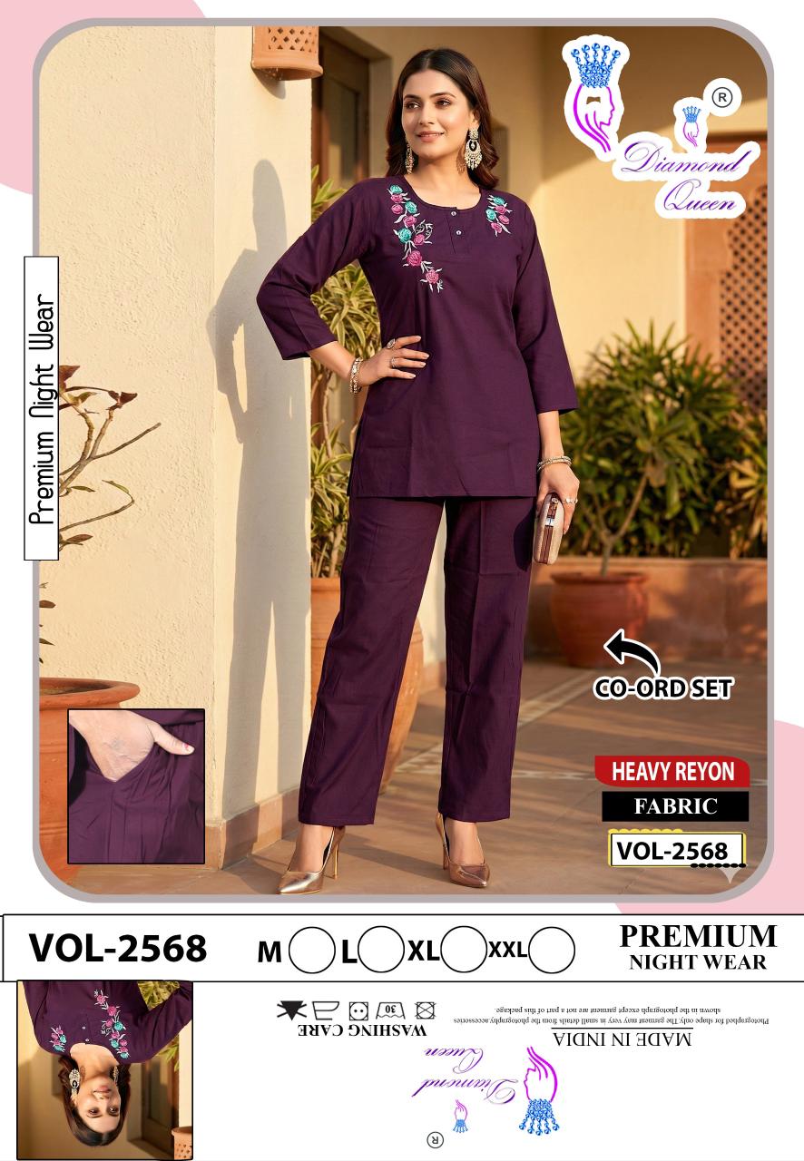 Vol 2568 Diamond Queen Heavy Reyon Co Ord Set Wholesale Price