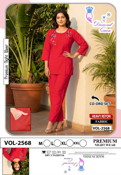 Vol 2568 Diamond Queen Heavy Reyon Co Ord Set Wholesale Price