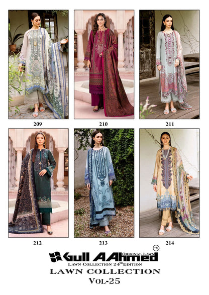 Vol 25 Lawn Collection Gul Ahmed Karachi Salwar Suits Manufacturer Gujarat