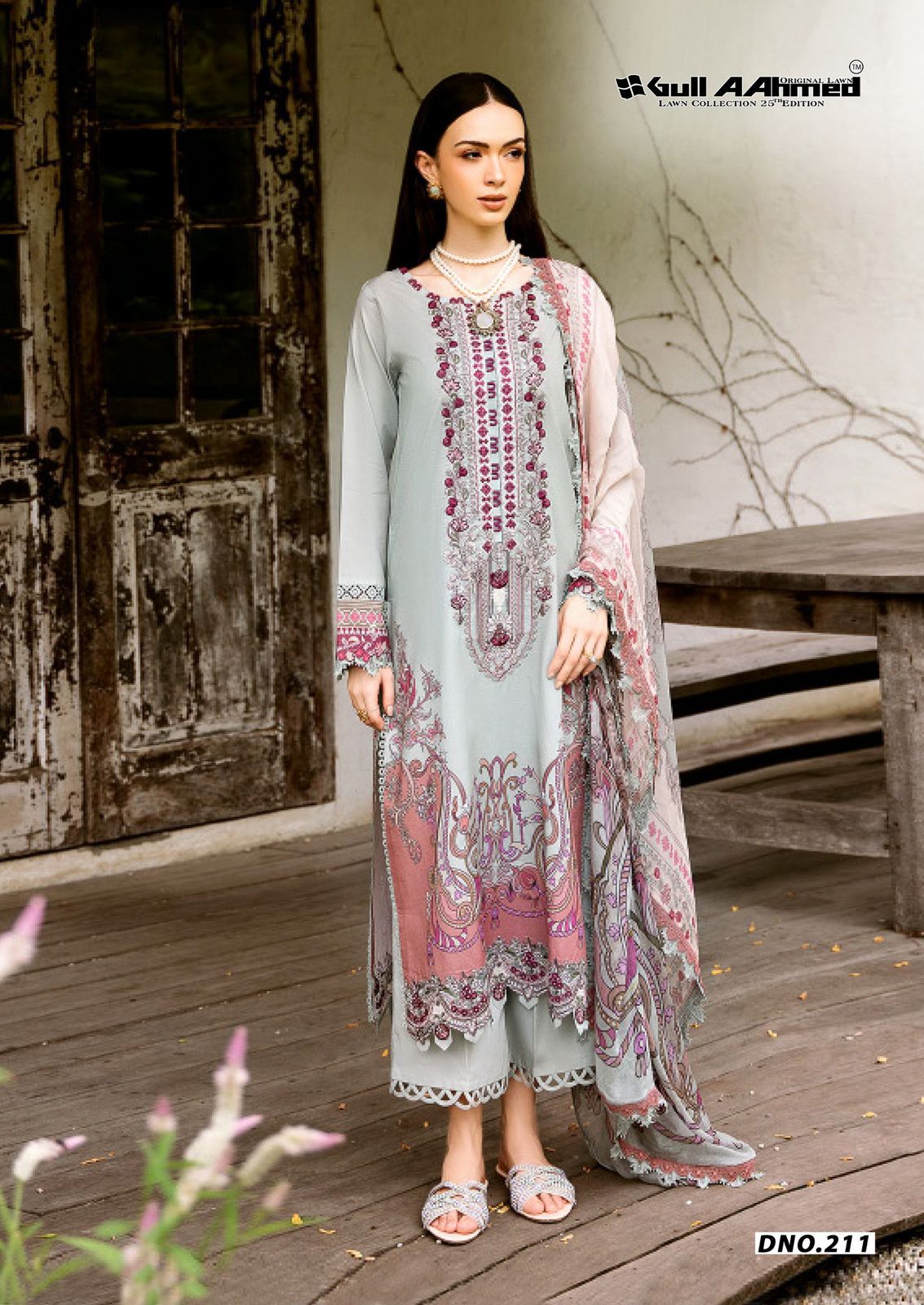 Vol 25 Lawn Collection Gul Ahmed Karachi Salwar Suits Manufacturer Gujarat
