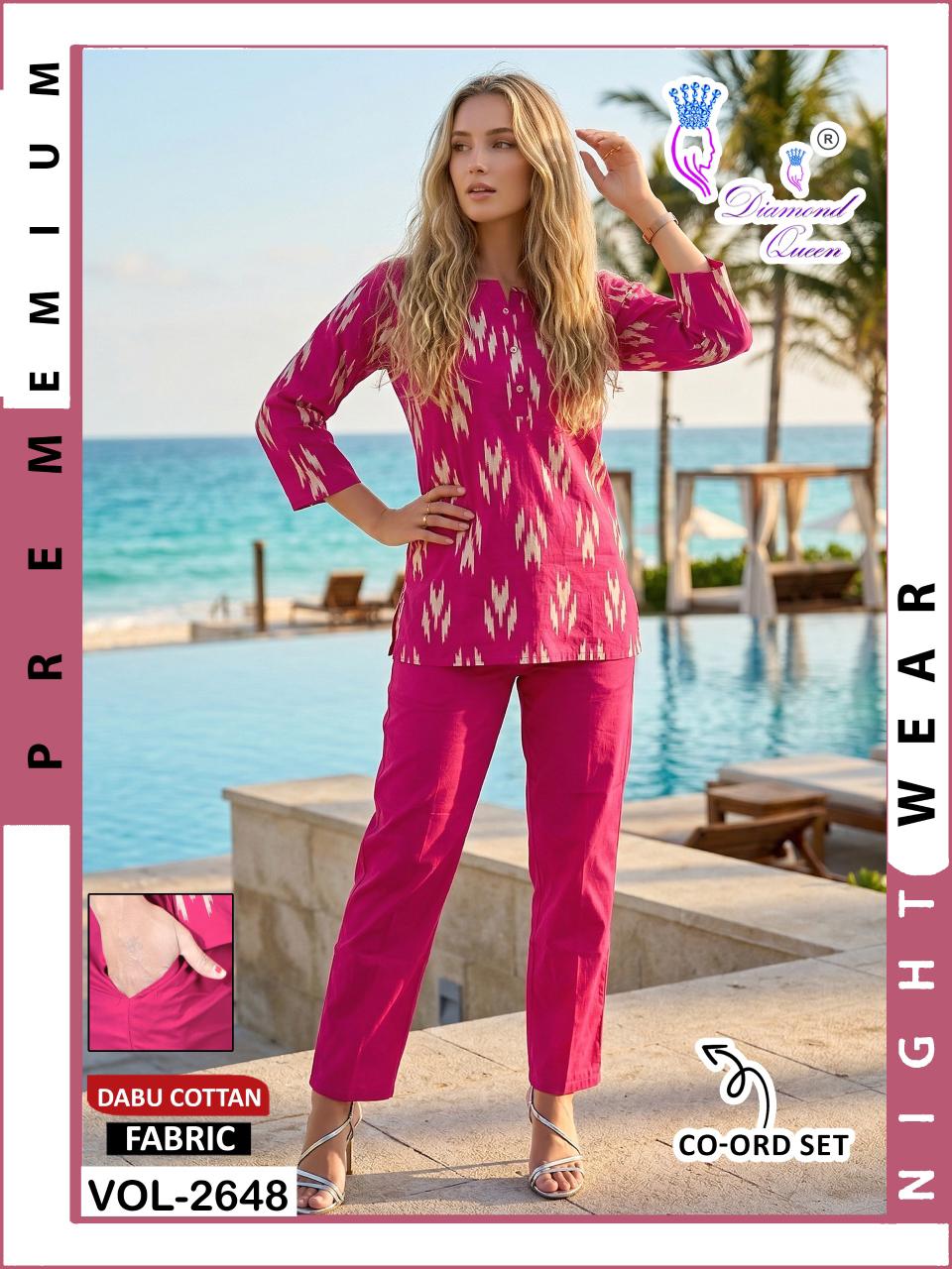 Vol 2648-2653 Diamond Queen Dhabu Cotton Co Ord Set Wholesale Price
