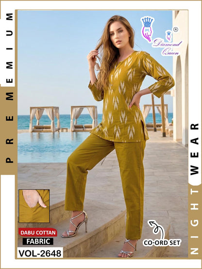 Vol 2648-2653 Diamond Queen Dhabu Cotton Co Ord Set Wholesale Price