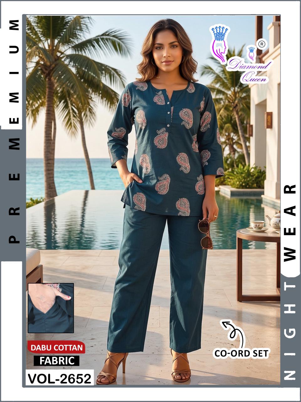 Vol 2648-2653 Diamond Queen Dhabu Cotton Co Ord Set Wholesale Price