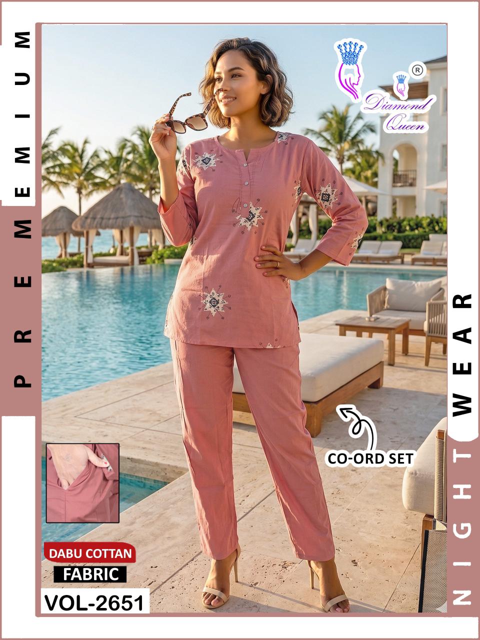Vol 2648-2653 Diamond Queen Dhabu Cotton Co Ord Set Wholesale Price