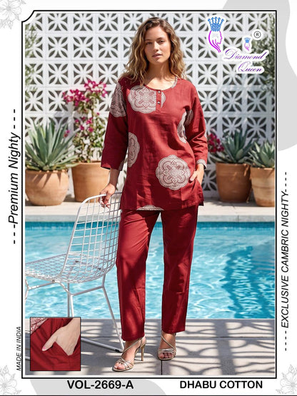 Vol 2669-2674 Diamond Queen Dhabu Cotton Co Ord Set Supplier India
