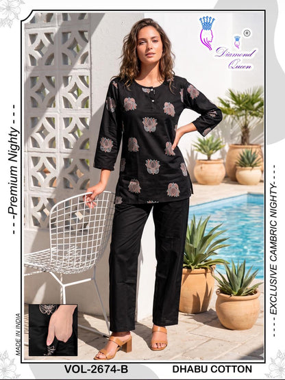 Vol 2669-2674 Diamond Queen Dhabu Cotton Co Ord Set Supplier India