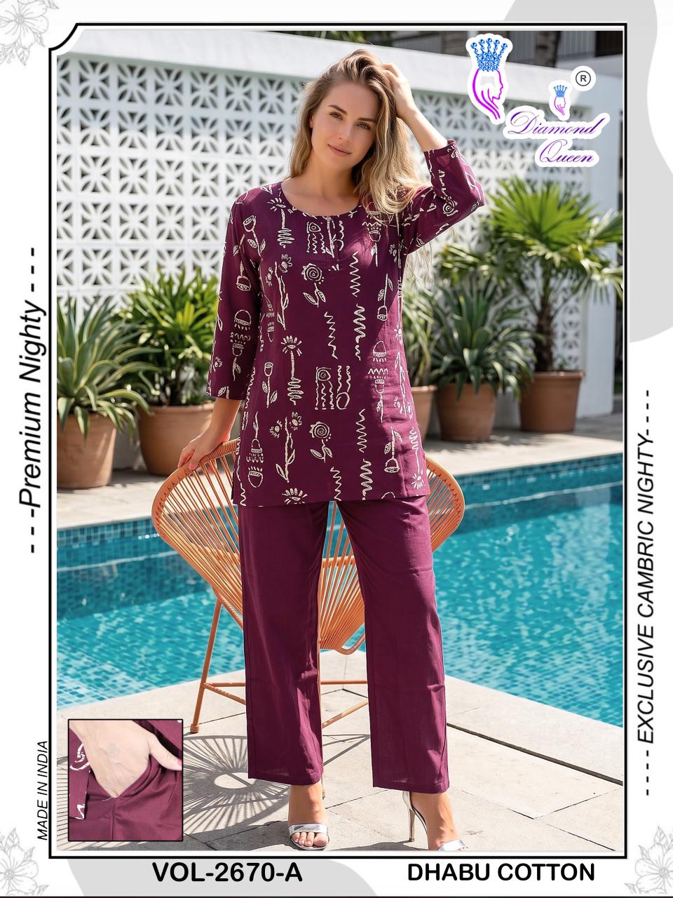Vol 2669-2674 Diamond Queen Dhabu Cotton Co Ord Set Supplier India