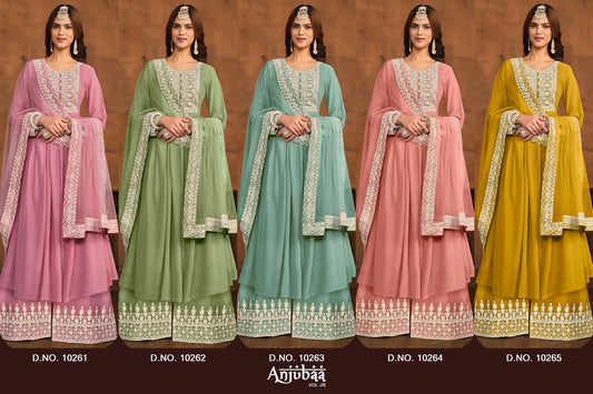 Vol 26 Anjubaa Faux Georgette Sharara Style Suits Supplier Gujarat