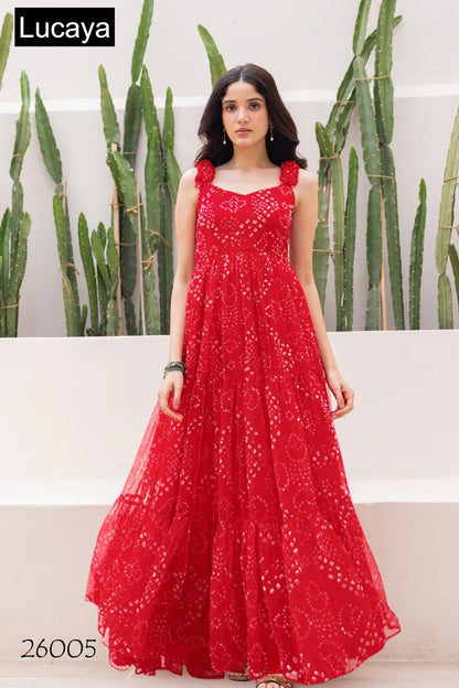 Vol 26 Lucaya Fox Georgette One Piece Gown Exporter Gujarat