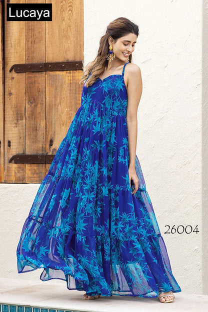 Vol 26 Lucaya Fox Georgette One Piece Gown Exporter Gujarat