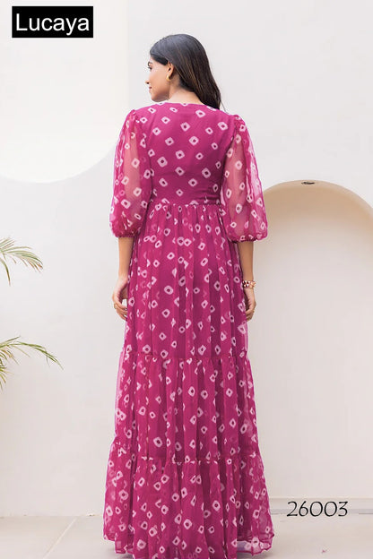 Vol 26 Lucaya Fox Georgette One Piece Gown Exporter Gujarat