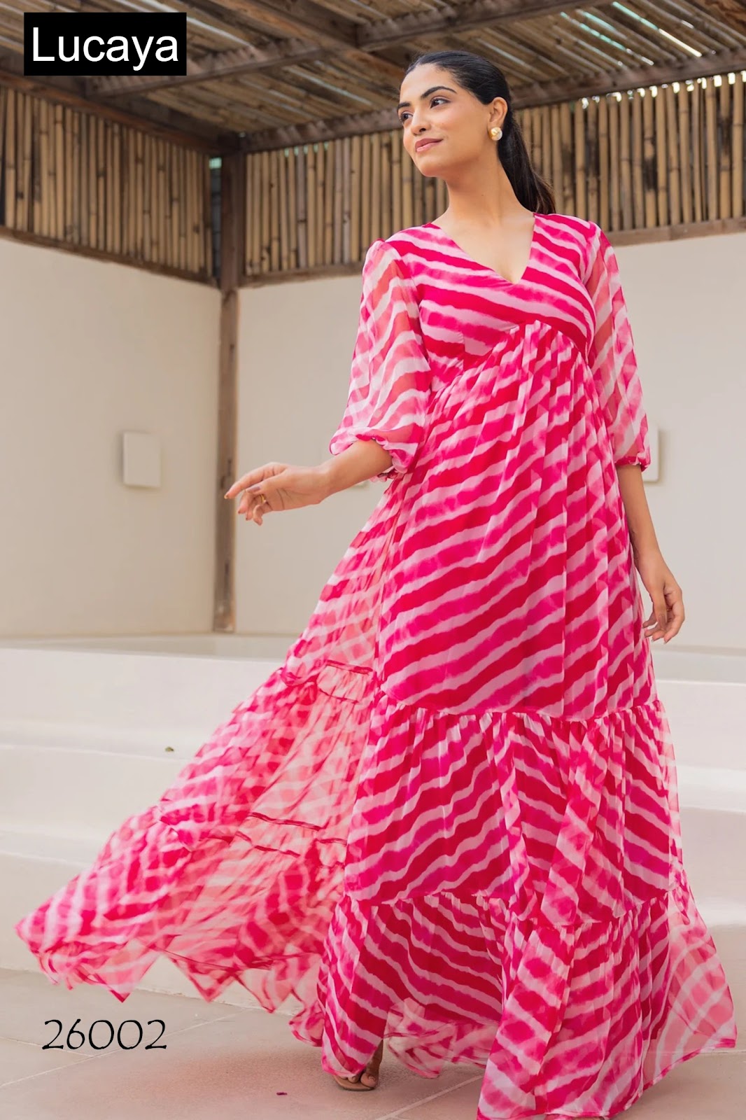 Vol 26 Lucaya Fox Georgette One Piece Gown Exporter Gujarat