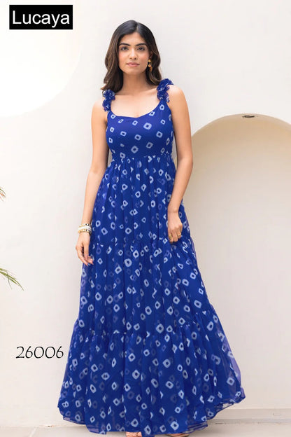 Vol 26 Lucaya Fox Georgette One Piece Gown Exporter Gujarat