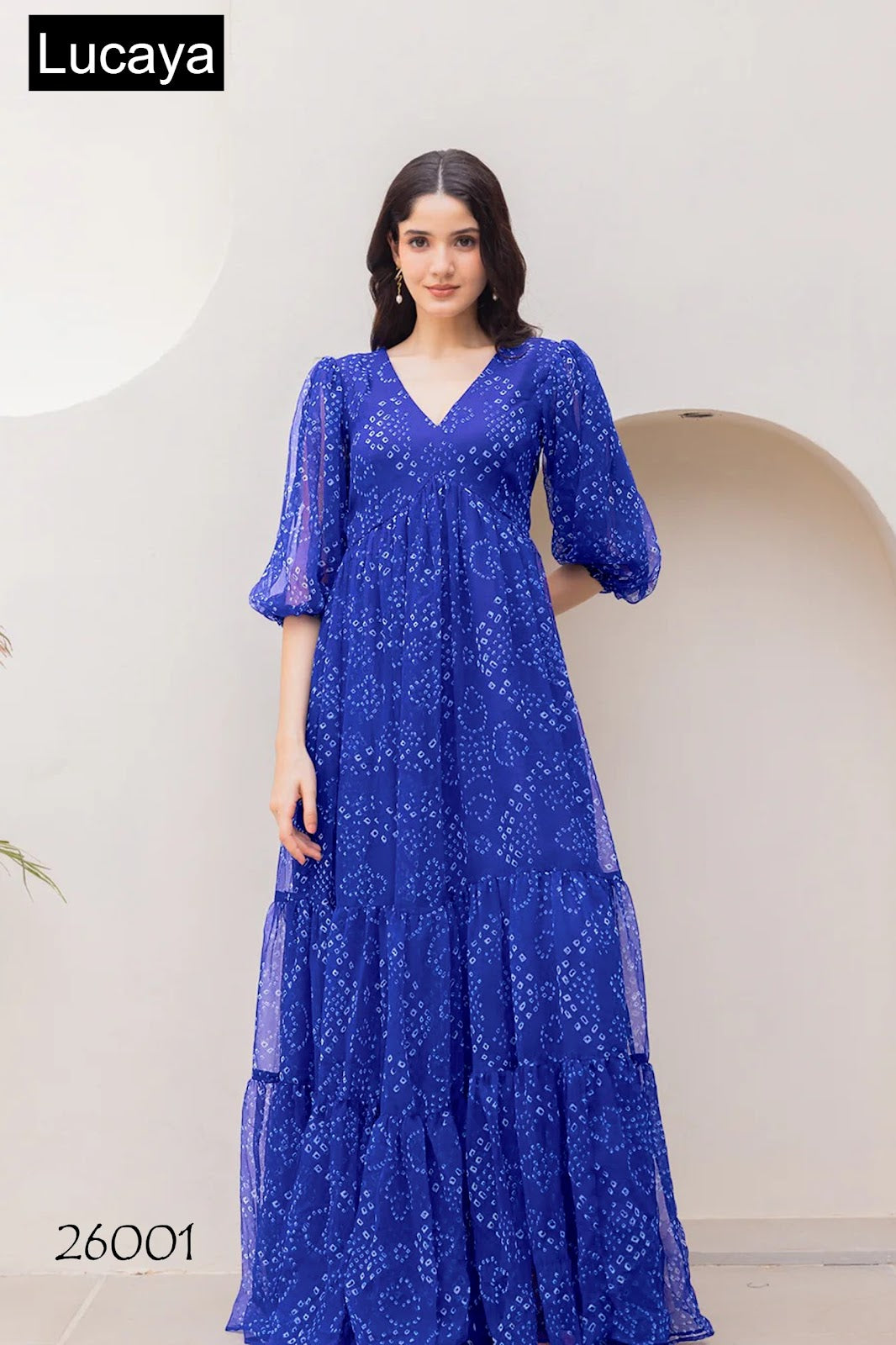 Vol 26 Lucaya Fox Georgette One Piece Gown Exporter Gujarat