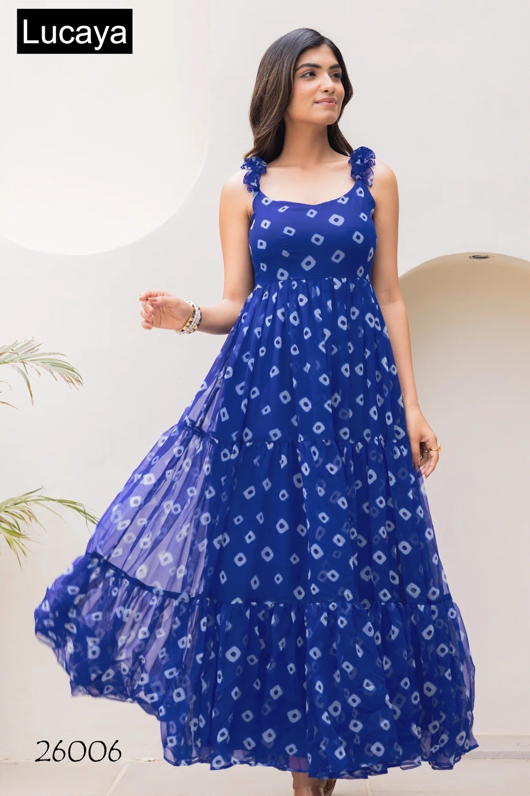 Vol 26 Lucaya Fox Georgette One Piece Gown Exporter Gujarat