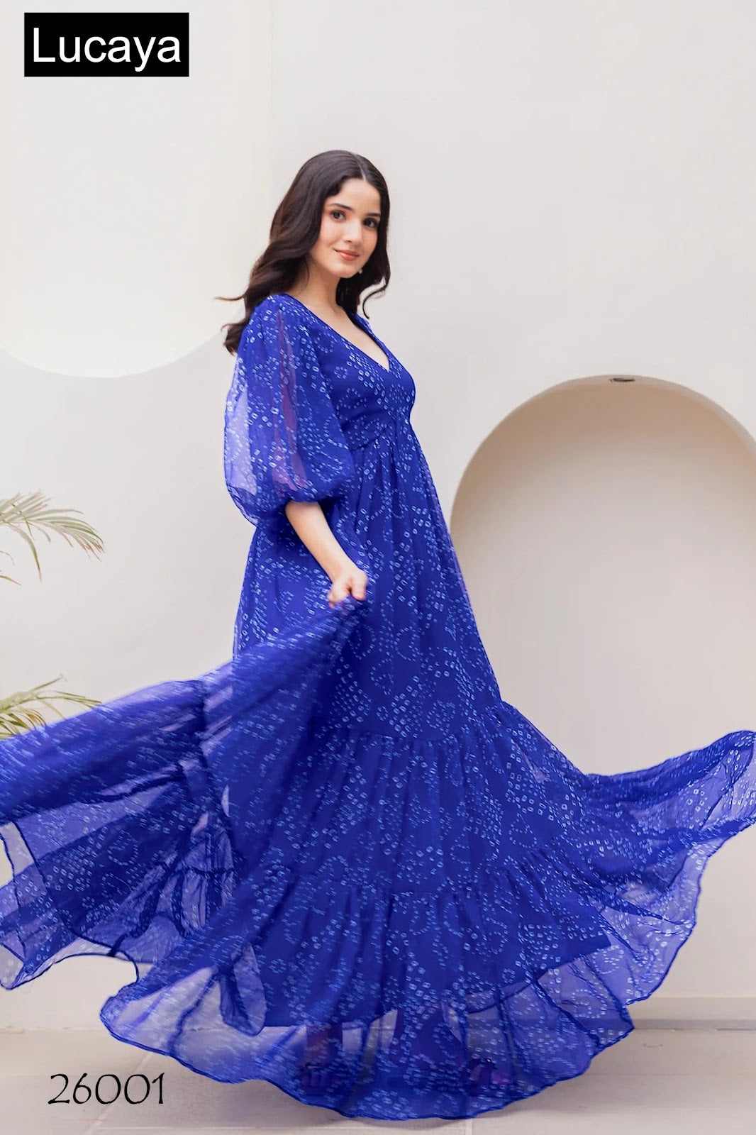 Vol 26 Lucaya Fox Georgette One Piece Gown Exporter Gujarat