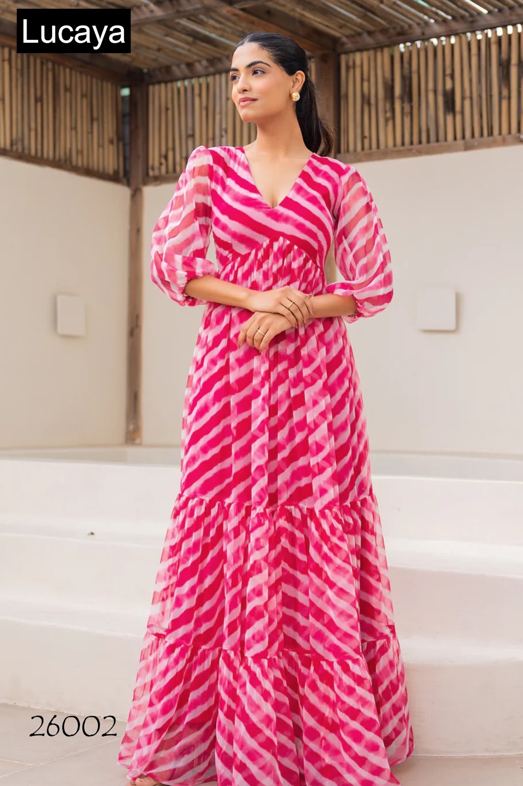 Vol 26 Lucaya Fox Georgette One Piece Gown Exporter Gujarat