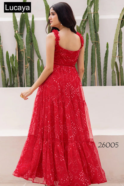 Vol 26 Lucaya Fox Georgette One Piece Gown Exporter Gujarat