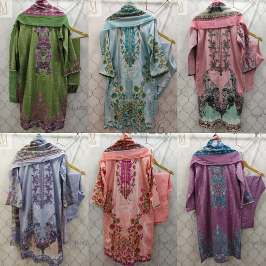 Vol 26 M Lawn Lawn Cotton Pakistani Readymade Suits Supplier India
