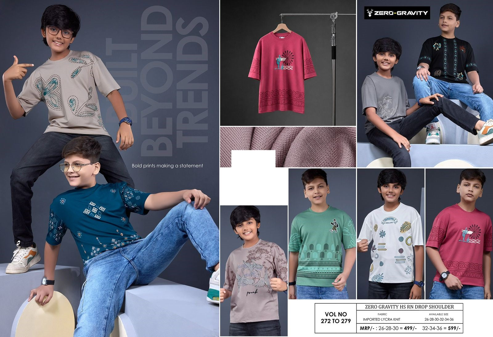 Vol 272 To 279 Zero Gravity Lycra Boys Tshirt Supplier
